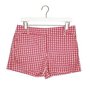 LOFT Riviera Coral Pink Geometric Print Flat Front Shorts 4
